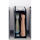 組み立て簡単ブーツボックス　　ブラック×ホワイト　タイプ:ブーツ