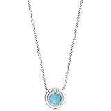 [ティファニー]TIFFANY Tコレクションダイヤモンド&ターコイズフープネックレス18Kプラチナクラシックトレンドペンダントネックレス[並行輸入品]
