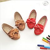 (韓国スタイル子供靴) 最子供靴女の子用フォーマルシューズキッズシンプルスタイル靴可愛いリボンデザイン入りやすいタイプ全２色 brown,195