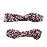 Tonsee 親子 ヘッドバンド 可愛い フローラル ストレッチ 髪飾り 人気 ヘアバンド 二点セット (ブラック)