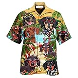 [Stabbon] アロハシャツ メンズ ハワイアンシャツ 夏 パナマシャツ 半袖 犬 面白い 綿 総柄 カジュアル 薄手 爽やか