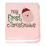 CafePress – My Firstクリスマス – スーパーソフトベビー毛布、新生児おくるみ ピンク 05972937306832E