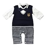 StylesILove新生児乳児幼児ベビーBoyアンカーバッジFormal Wearロンパース カラー: ブルー
