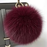 ファーチャーム　リアルフォックスファーボールポンポン MONOJOY　バッグチャーム　携帯ストラップ　ファー小物 ふわふわ キーホルダー 鞄 鍵 上品 キーチエーン レディース 　母の日ギフト (13