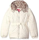 Pink Platinum Little Girls' Toddler Quilted Puffer Jacket with Cheetah Lining Cream 2T [並行輸入品]