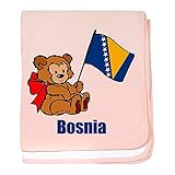 CafePress – Bosnia Teddy Bear幼児毛布 – スーパーソフトベビー毛布、新生児おくるみ ピンク 04728189466832E
