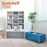 デスク付シェルフ パソコンデスク 書棚付きデスク 学習机 学習デスク 勉強机 デスク 棚 子供部屋 座卓 収納ボックス 収納ラック シェルフ ラック ブルー TCP333BL/WH