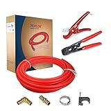 PEXFLOW pxktob12100スターターキット – 1 / 2インチx 100フィート酸素バリアPex管、クリンプ&カッターツール、Oetikerクリンプリング、半分クランプ、Pex Barb
