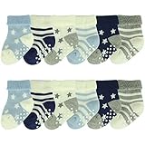 comifun赤ちゃん男の子女の子Non Slipコットン幼児Todder Ankle Socks withグリップ3 – 24ヶ月、6 / 12ペア US サイズ: M カラー: マルチカラー