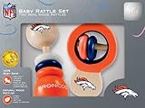 Denver Broncos Wooden Baby Rattle Set