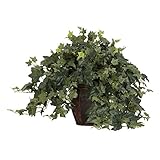 Nearly Natural 6660 Puff Ivy with Vase Decorative Silk Plant, Green [並行輸入品]