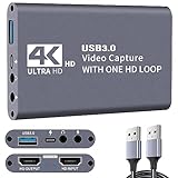 C.CURTING 4K@60Hz HDMI キャプチャーボード USB3.0 60FPS ゲームキャプチャー ビデオ フルHD ビデオキャプチャー 内蔵 ゲーム実況生配信、会議、ライブビデオ配信、画面共有、録画に適用 Switch、Xbox One、OBS Studio対応
