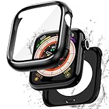 【保護ガラス一体型】Puptoya アップルウォッチ 防水 メタル カバー 41mm 対応 Apple Watch Series 9 8 7 ケース 2 in 1 全面保護 金属製 ステンレス iWatch ケース 41mm ブラック