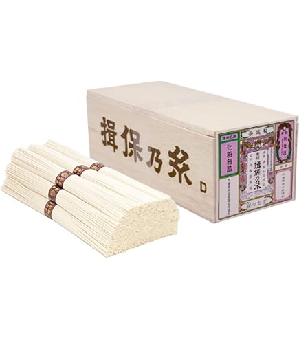 Amazon.co.jp: 手延素麺 揖保乃糸 播州小麦 50g×12束 そうめん 木箱