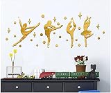 3D Stereoscopic Children's Room Dance Studio Mirror Wall Stickers Nursery Decor Mirrors (Gold) by Sp