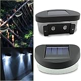 funnytoday365アウトドアSolar Powered省電力4 LEDホワイト明るい効率的なホームフェンス壁屋根ヤードPathwaysランプライト