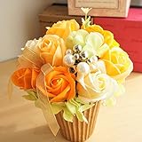 【ベルシック】 フレグランスソープフラワー　ベースアレンジ　ファイン　枯れないお花　ほのかに香るお花　お祝・お見舞い ＜即日出荷＞＜送料無料（一部地域を除き）＞ (オレンジ)