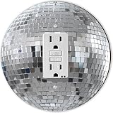 Rikki Knight RND-GFISINGLE-82 Mirrored Disco Ball Round Single GFI Light Switch Plate, Silver [並行輸入品