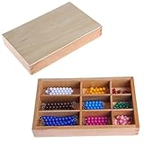 kocome Montessori数学材質1 – 9ビーズバーin木製ボックスEarly Preschool Toy
