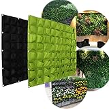 amzmonnsuta　72ポケットが付い壁掛け式植付バッグ　フェルト製ガーデン植物ぶら下げ　屋内屋外　植物成長のバッグ
