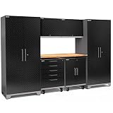NewAgeパフォーマンスPlus 2.0 7 Pieceダイヤモンドプレートキャビネットセットinブラック