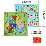 GoodPlay磁気木製ビーズ2 in 1両面磁気駆動Labyrinth Mazeパズル – マグネットペン、フライトチェスモダンLudo on the other side Goodplay