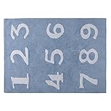 Lorena Canals N?meros Washable Rug (Blue) by Lorena Canals