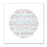 The Kids Room by Stupell Somewhere Over The Rainbow Circle Typog Wall Plaque Art [並行輸入品]