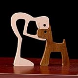 HARGIO 置物 インテリア 木製 犬 オブジェ 北欧 インテリア雑貨 韓国 北欧インテリア 人と犬 木製インテリア