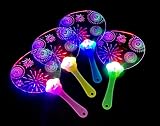 光るうちわ 花火柄 12個入り おもちゃ 玩具 光物 光り物 光るおもちゃ 団扇 縁日 イベント お祭り 景品 子供会 夏祭り 夏アイテム ハロウィン クリスマス まとめ買い 対象年齢7歳以上
