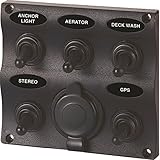SeaSense 5 Gang Toggle Switch Panel with 12-Volt Outlet [並行輸入品]