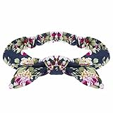 Domybest　ベビー ヘアバンド リボン キッズ 子供 カチューシャ 髪飾り ヘアアクセサリー ウサギ　花柄　和風　女の子 新生児 赤ちゃん 出産祝い 内祝い お宮参り 誕生日 100日記念 こど