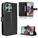 For motorola moto g66j 5G/g66y 5G ケース 手帳型【BAOLINTX】高級PUレザー 耐衝撃 軽量 薄型 カード収納 横置き機能 対応 指紋防止 カバー 全面保護 保護カバー (ブラック)
