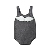 (プタス)Putars ベビー服 子供服 ロンパース ニット サロペット 女の子 男の子 長袖 天使の羽 二色 可愛い 秋 冬 新生児 歩行服 出産お祝い 記念日 プレゼント 6-18ヶ月