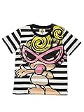 (マイファーストヒステリック) MY FIRST HYSTERIC ボーダー柄 BIG MINI 半袖Tシャツ 80cm ホワイトxブラック