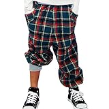 (ポスター) POSTAR　チェック柄 サルエルパンツ　グリーン　90cm