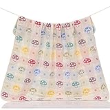 吸水バスタオル　6重ガーゼ　タオルケット　ベビー　赤ちゃん　子供用　肌触りがいい (キノコ)