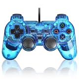 【K&SGAMER】PS2 有線 コントローラー プレイステーション2 対応 アナログコントローラ (クリアブルー.)