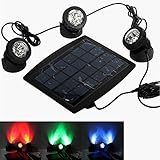 COM-SHOT 【 3個 セット 】 ソーラー LED スポット ライト カラフル 【 防水 / ワイヤレス / 夜間 自動 点灯 】 防犯 セキュリティ ライトアップ 庭園灯 MI-SHILI16