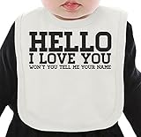 Hello I Love You ネクタイを有する有機ビブ Medium