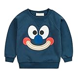 子供服 春秋 長袖 Tシャツ トレーナー 丸い襟 キッズ 男の子 女の子 ベビー 子供 おしゃれ カジュアル ファッション 可愛い 笑顔柄 3色