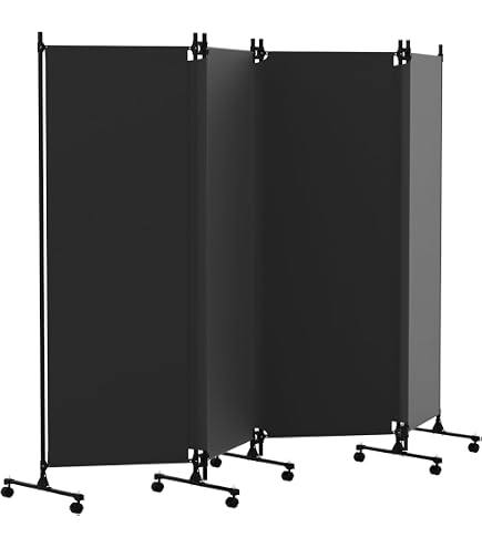 発送期間限定◆黒の移動可能パーテーション 302cm Amazon｜COSTWAY 間仕切り パーテーション 6連 キャスター付き