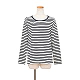 【マタニティ】【授乳口付き】ボーダーチュニック (オフネイビー)