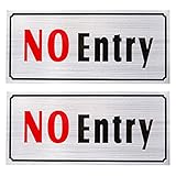 2 - Pack of No entry Signs – NoトレスパスSigns、Private Property Signs、自己粘着、アルミニウムプライバシーSigns for Office、ビ