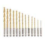 13本入HSSチタン コーティング ドリル ビット シャンク セット 1.5-6.5 mm