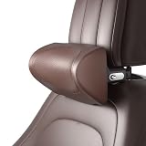CANLER 車ヘッドレスト ネックパッド 車 首 クッション 調節可能 車用 ヘッドレスト 首枕 頚椎サポート 運転席 旅行 ドライブ (ブラウン)