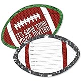 End Zone – Football – Shaped fill-in招待状 – ベビーシャワーまたは誕生日パーティー招待カード封筒付き – 12のセット