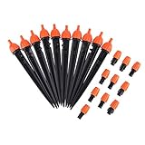 10ピースドリップスプリンクラー灌漑ミストとドリップスプリンクラー温室調節可能な散水ホースガーデンスプリンクラーE5M