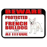 によって保護され用心フランス語ブルドッグ態度で 9" x 6" 私にtal 符号