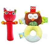 Kesoto がらがら 動物形のぬいぐるみ 柔らかい